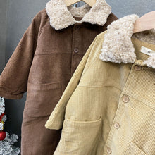 Load image into Gallery viewer, D83127SE-Autumn and winter children's corduroy mid-length plus velvet coat