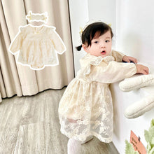 Load image into Gallery viewer, MDBRW1102LS-Spring and Autumn Korean Lace Long Sleeve Bodysuit Dress + Hairband