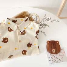 Load image into Gallery viewer, BRW1163LS-Spring and Autumn Lapel Bear Long Sleeve Cotton Climbing Suit