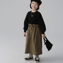 Load image into Gallery viewer, BB2465PCW-Autumn and winter Japanese style splicing drawstring waist parent-child dress