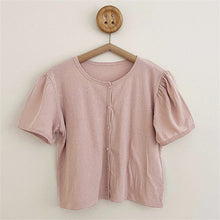 Load image into Gallery viewer, 25D701PCW- Korean style comfortable soft casual parent-child single-breasted short-sleeved top