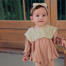 Load image into Gallery viewer, Y9306LS-Spring lace large lapel bodysuit