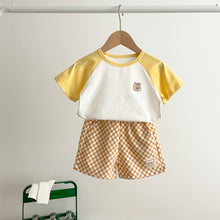Load image into Gallery viewer, 53110TG-Summer Korean version of small animal embroidery sports short-sleeved two-piece suit