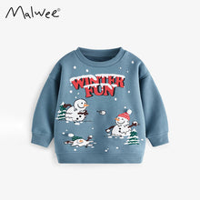Load image into Gallery viewer, <Taiwan Pavilion> 8669SE-malwee Autumn Snowman Print Round Neck Casual Long Sleeve Top