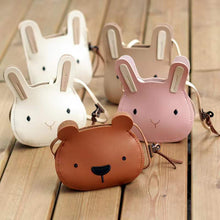 Load image into Gallery viewer, 02105AC- Korean cute children's bag PU cartoon animal with clip crossbody shoulder bag