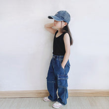 Load image into Gallery viewer, 950PCW-Spring and summer Japanese parent-child heavy denim casual workwear trousers
