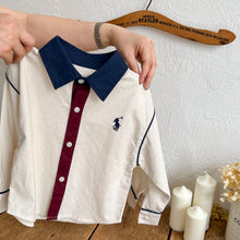 Load image into Gallery viewer, TC0806SE-Autumn boys and girls embroidered contrast color long-sleeved shirt