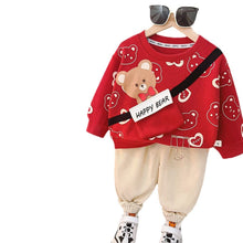 Load image into Gallery viewer, AC24CTG- Spring New Year Greetings Bear Long Sleeve Top + Pants Set