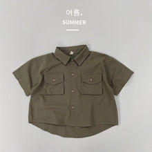 Load image into Gallery viewer, 1215SE- Korean style three-dimensional style lapel pocket short-sleeved shirt