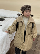 Load image into Gallery viewer, D83256SE-Winter lamb fur collar plus velvet thickened mid-length windbreaker jacket