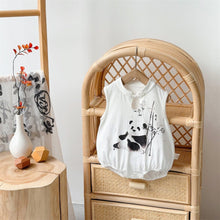 Load image into Gallery viewer, 2402306LS-Summer Chinese style buttoned panda triangle bodysuit