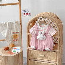 Load image into Gallery viewer, 2402221LS-Summer cartoon frog thin striped fake two-piece short-sleeved climbing clothes