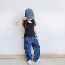 Load image into Gallery viewer, 189SE-ANKRT Spring and Summer Elastic Stripe Tight Casual Style Vest Parent-child Outfit