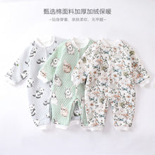 Load image into Gallery viewer, D23348LS-Baby quilted thick warm jumpsuit