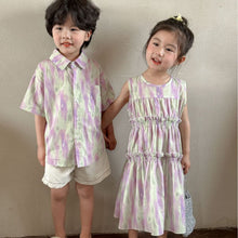 Load image into Gallery viewer, X86068TG-Summer tie-dye leisure holiday style suit & dress brother and sister outfit
