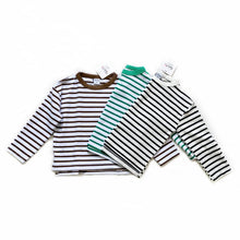 Load image into Gallery viewer, 23019PCW-Japanese loose cotton striped long-sleeved top parent-child outfit