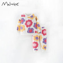 Load image into Gallery viewer, 9111TG-Autumn European and American children's casual large flower long-sleeved top + pants two-piece set