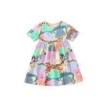 Load image into Gallery viewer, S1882DS-Summer colorful animal short-sleeved dress
