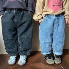 Load image into Gallery viewer, C85101PA-Casual children's loose patch denim trousers