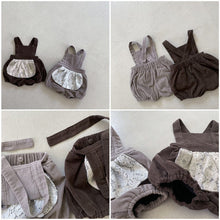 Load image into Gallery viewer, Y5306LS-Autumn Retro Lace Apron Corduroy Bib Bloomers