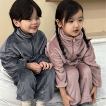Load image into Gallery viewer, D83573TG-Korean style flannel home clothes suit for boys and girls
