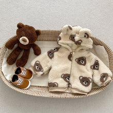 Load image into Gallery viewer, S23231SE-Winter Korean style plush bear hooded climbing clothes & jacket