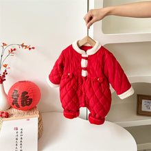 Load image into Gallery viewer, 2306631LS-Winter Thickened Chinese Style Festive Quilted Climbing Suit