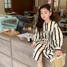 Load image into Gallery viewer, K0129DS-Fashionable children's casual style striped shirt dress