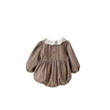 Load image into Gallery viewer, Y9397LS-Girls Lace Collar Retro Pattern Bodysuit