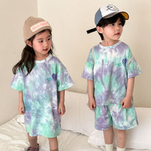 Load image into Gallery viewer, X86006TG-Summer tie-dye sports brother and sister outfit