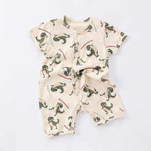 Load image into Gallery viewer, D24335LS-Summer short-sleeved animal print crawler suit