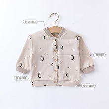 Load image into Gallery viewer, D23274SE- Spring and Autumn Tree Moon Button Long Sleeve Top Jacket