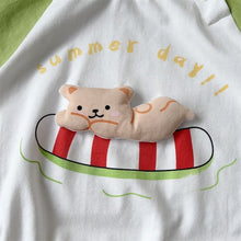 Load image into Gallery viewer, 2402269LS-Summer cartoon short-sleeved sweater