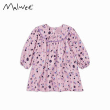 Load image into Gallery viewer, 8942DS-Autumn irregular printing European and American children's leisure round neck long sleeve princess dress