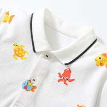 Load image into Gallery viewer, H22038TG-Summer pure cotton lapel short-sleeved starfish top + shorts two-piece set