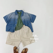 Load image into Gallery viewer, 1219SE-Korean summer literary boy short-sleeved denim shirt