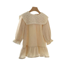 Load image into Gallery viewer, Y6403DS-Spring two-color lace large lapel bud sleeve dress