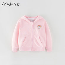 Load image into Gallery viewer, 9029SE-Autumn European and American children's rainbow hooded zipper top