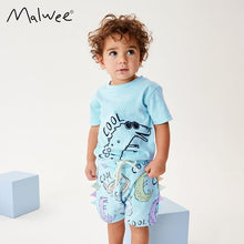 Load image into Gallery viewer, 9567TG-malwee handsome boy summer round neck short-sleeved top pants two-piece suit