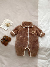 Load image into Gallery viewer, H10021LS-Super cute bear plush lapel long-sleeved climbing clothes for autumn and winter