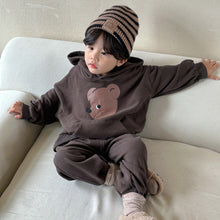 Load image into Gallery viewer, Q83230TG- Spring and Autumn Hooded Sports Plus Velvet Sweater + Trousers Two-piece Set