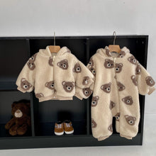 Load image into Gallery viewer, S23231SE-Winter Korean style plush bear hooded climbing clothes & jacket