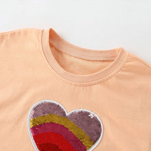Load image into Gallery viewer, 9284SE-Summer European and American children's casual round neck short-sleeved heart top
