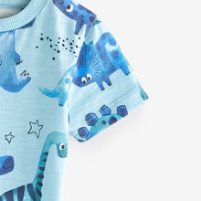 Load image into Gallery viewer, 9278SE-Summer European and American children's casual printed round neck dinosaur short-sleeved top
