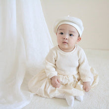 Load image into Gallery viewer, Y6327DS-High-end large waffle long-sleeved baby patchwork dress (without hat)