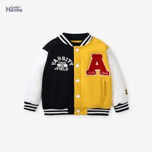 Load image into Gallery viewer, HC1093SE-Little maven contrast color long sleeve plus velvet baseball jacket