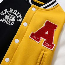 Load image into Gallery viewer, HC1093SE-Little maven contrast color long sleeve plus velvet baseball jacket