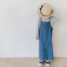 Load image into Gallery viewer, 22048PCW-Spring and Summer Japanese Long Irregular Parent-child Suspender Denim Skirt