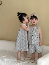 Load image into Gallery viewer, XZ260912TG-夏季格紋兄妹套裝