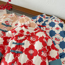 Load image into Gallery viewer, AL759LS-Winter baby quilted blessing character thickened New Year's greetings crawling clothes